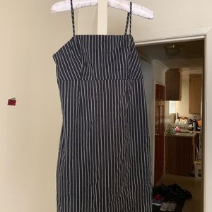 Kendall + Kylie black vertical striped dress